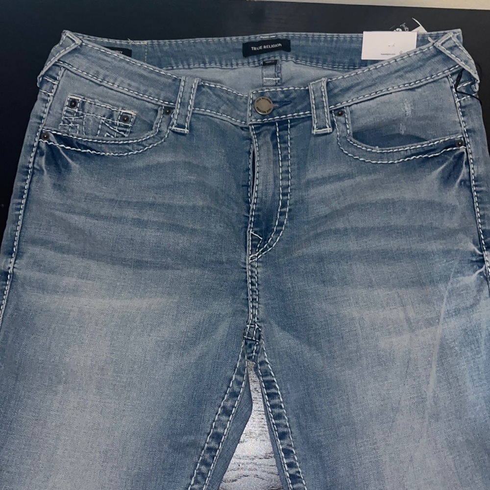 True Religion Blue Jeans, Mid rise skinny 34W